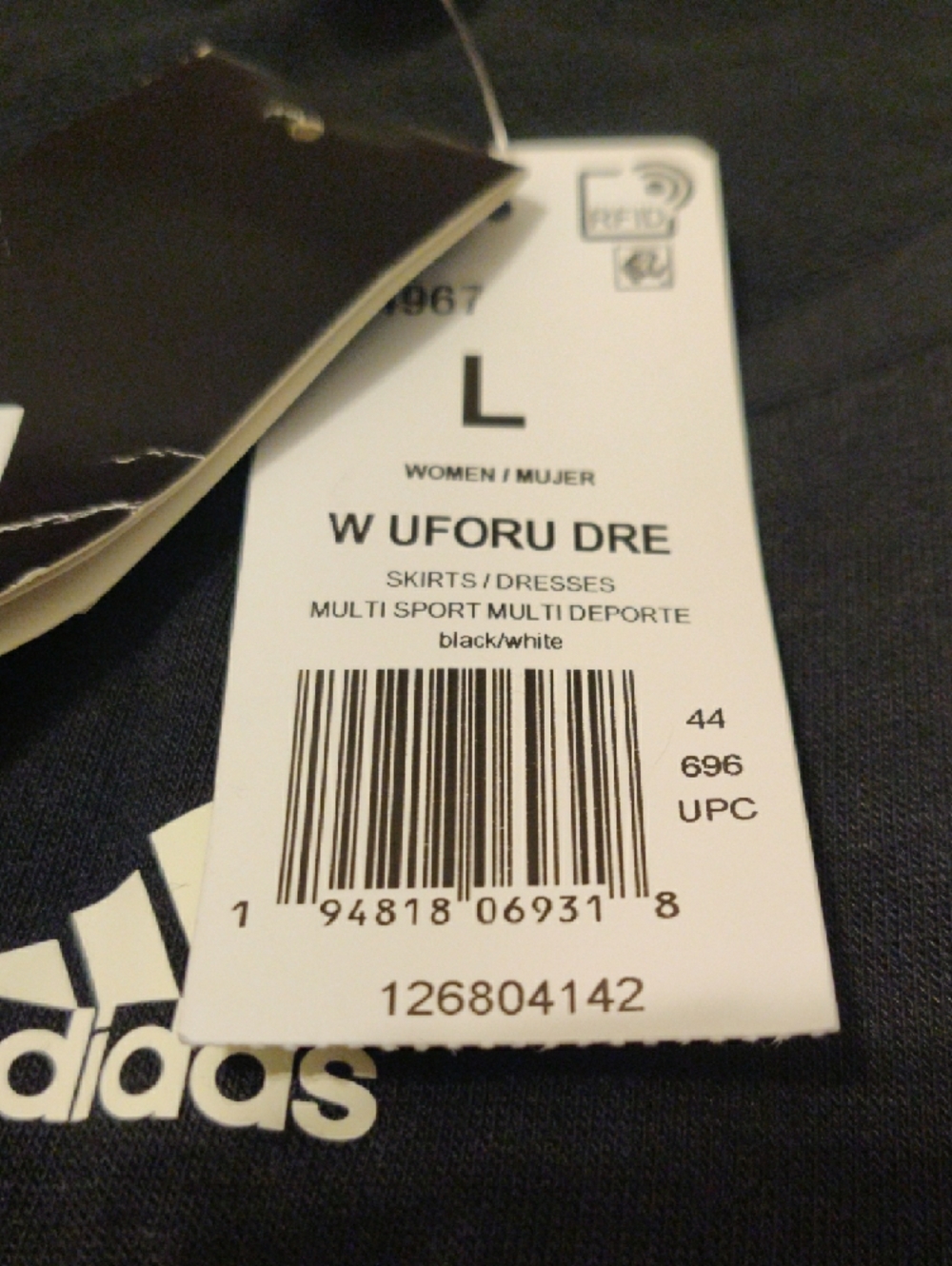 adidas Black Sleeveless Sport Dress with White Trim - Picture 8 of 16
